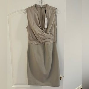 Elie Tahari Sand Color V Neck Dress